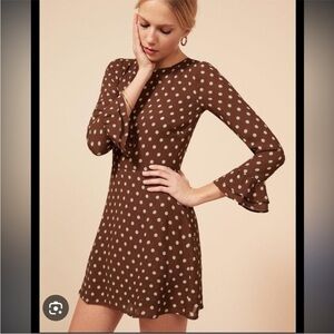 Reformation finch polka dot mini dress